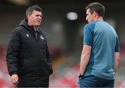 23 June 2025; Drogheda United manager Kevin Doherty, left, and Cork City manager Ger Nash before the SSE Airtricity Men's Premier Division match between Cork City and Drogheda United at Turner's Cross in Cork. Photo by Thomas Flinkow/Sportsfile