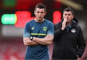 23 June 2025; Cork City manager Ger Nash, left, and Drogheda United manager Kevin Doherty before the SSE Airtricity Men's Premier Division match between Cork City and Drogheda United at Turner's Cross in Cork. Photo by Thomas Flinkow/Sportsfile