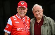 22 June 2025; Louth supporter Stephen, left, and Stepi Geernon, from Louth Village, before the GAA Football All-Ireland Senior Championship preliminary quarter-final match between Donegal and Louth at MacCumhaill Park in Ballybofey, Donegal. Photo by Ramsey Cardy/Sportsfile