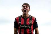 23 June 2025; Dayle Rooney of Bohemians celebrates after scoring his side's first goal during the SSE Airtricity Men's Premier Division match between Bohemians and Shamrock Rovers at Dalymount Park in Dublin. Photo by Shauna Clinton/Sportsfile