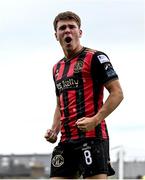 23 June 2025; Dayle Rooney of Bohemians celebrates after scoring his side's first goal during the SSE Airtricity Men's Premier Division match between Bohemians and Shamrock Rovers at Dalymount Park in Dublin. Photo by Shauna Clinton/Sportsfile