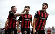 23 June 2025; Dayle Rooney of Bohemians celebrates after scoring his side's first goal during the SSE Airtricity Men's Premier Division match between Bohemians and Shamrock Rovers at Dalymount Park in Dublin. Photo by Shauna Clinton/Sportsfile