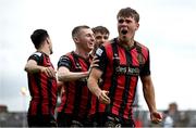 23 June 2025; Dayle Rooney of Bohemians celebrates after scoring his side's first goal during the SSE Airtricity Men's Premier Division match between Bohemians and Shamrock Rovers at Dalymount Park in Dublin. Photo by Shauna Clinton/Sportsfile