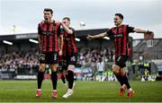 23 June 2025; Dayle Rooney of Bohemians celebrates after scoring his side's first goal during the SSE Airtricity Men's Premier Division match between Bohemians and Shamrock Rovers at Dalymount Park in Dublin. Photo by Shauna Clinton/Sportsfile