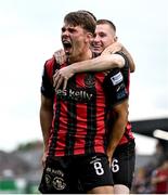 23 June 2025; Dayle Rooney of Bohemians celebrates after scoring his side's first goal during the SSE Airtricity Men's Premier Division match between Bohemians and Shamrock Rovers at Dalymount Park in Dublin. Photo by Shauna Clinton/Sportsfile