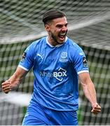 23 June 2025; Grant Horton of Waterford celebrates scoring his side's first goal during the SSE Airtricity Men's Premier Division match between Waterford and Shelbourne at the Regional Sports Centre in Waterford. Photo by Piaras Ó Mídheach/Sportsfile