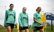 23 June 2025; Players, from left,  Erin Healy, Abbie Larkin and Sophie Whitehouse during a Republic of Ireland women training session at North Area Athletic Complex in Arvada, Colorado, USA. Photo by Stephen McCarthy/Sportsfile