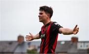23 June 2025; James Clarke of Bohemians celebrates after scoring his side's second goal during the SSE Airtricity Men's Premier Division match between Bohemians and Shamrock Rovers at Dalymount Park in Dublin. Photo by Jasmin Bishop/Sportsfile