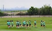 23 June 2025; A general view as players run in a group during a Republic of Ireland women training session at North Area Athletic Complex in Arvada, Colorado, USA. Photo by Stephen McCarthy/Sportsfile
