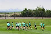 23 June 2025; A general view as players run in a group during a Republic of Ireland women training session at North Area Athletic Complex in Arvada, Colorado, USA. Photo by Stephen McCarthy/Sportsfile