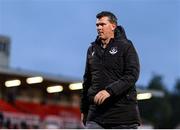 23 June 2025; Drogheda United manager Kevin Doherty leaves the pitch after his side's draw in the SSE Airtricity Men's Premier Division match between Cork City and Drogheda United at Turner's Cross in Cork. Photo by Thomas Flinkow/Sportsfile