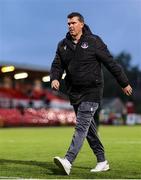 23 June 2025; Drogheda United manager Kevin Doherty leaves the pitch after his side's draw in the SSE Airtricity Men's Premier Division match between Cork City and Drogheda United at Turner's Cross in Cork. Photo by Thomas Flinkow/Sportsfile