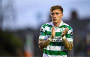 23 June 2025; Danny Grant of Shamrock Rovers acknowledges supporters after their side's defeat in the SSE Airtricity Men's Premier Division match between Bohemians and Shamrock Rovers at Dalymount Park in Dublin. Photo by Shauna Clinton/Sportsfile