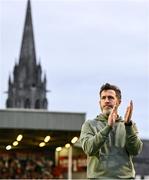 23 June 2025; Shamrock Rovers manager Stephen Bradley acknowledges supporters after their side's defeat in the SSE Airtricity Men's Premier Division match between Bohemians and Shamrock Rovers at Dalymount Park in Dublin. Photo by Shauna Clinton/Sportsfile