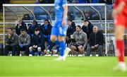 23 June 2025; Waterford head coach John Coleman, right, during the SSE Airtricity Men's Premier Division match between Waterford and Shelbourne at the Regional Sports Centre in Waterford. Photo by Piaras Ó Mídheach/Sportsfile