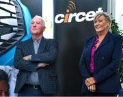 24 June 2025; Vanessa Cunningham from Circet and Michael Lyng at the launch of the 24th annual Circet All-Ireland GAA Golf Challenge in Michael Lyng Motors, Kilkenny. This year’s Challenge takes place at Killarney Golf and Fishing Resort on October 16th and 17th. Photo by Matt Browne/Sportsfile