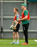 24 June 2025; Assistant coach Mike Prendergast, left, with head coach Paul O'Connell during the Ireland rugby squad training at the IRFU High Performance Centre at the Sport Ireland Campus in Dublin. Photo by Brendan Moran/Sportsfile