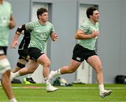 24 June 2025; Stephen Smyth, left and Tom Stewart during the Ireland rugby squad training at the IRFU High Performance Centre at the Sport Ireland Campus in Dublin. Photo by Brendan Moran/Sportsfile