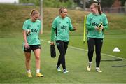 24 June 2025; Goalkeepers, from left, Sophie Whitehouse, Grace Moloney and Courtney Brosnan during a Republic of Ireland women training session at North Area Athletic Complex in Arvada, Colorado, USA. Photo by Stephen McCarthy/Sportsfile