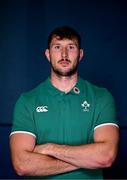 24 June 2025; Tom Ahern poses for a portrait after the Ireland rugby media conference at the IRFU High Performance Centre at the Sport Ireland Campus in Dublin. Photo by Brendan Moran/Sportsfile