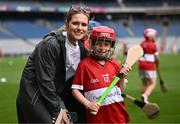 24 June 2025; Páidí Geaney of Daingean Uí Chúis, Dingle, Kerry, and his mum Siún during the GAAgaeilge Go Games at Croke Park in Dublin. Photo by Ramsey Cardy/Sportsfile