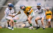 24 June 2025; Action from the match between Micheál Breathnach, Indreabhán, Galway, and Scoil Oilibhéir, Coolmine, Dublin, at the GAAgaeilge Go Games at Croke Park in Dublin. Photo by Ramsey Cardy/Sportsfile