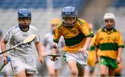 24 June 2025; Action from the match between Micheál Breathnach, Indreabhán, Galway, and Scoil Oilibhéir, Coolmine, Dublin, at the GAAgaeilge Go Games at Croke Park in Dublin. Photo by Ramsey Cardy/Sportsfile