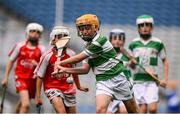 24 June 2025; Action from the match between Cluain Dolcáin, Dublin, and Mungairit / Naomh Pól, Moneteen, Limerick, at the GAAgaeilge Go Games at Croke Park in Dublin. Photo by Ramsey Cardy/Sportsfile