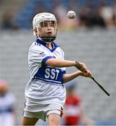 24 June 2025; Action from the match between Daingean Uí Chúis, Dingle, Kerry, and Scoil San Treasa, Stillorgan, Dublin, at the GAAgaeilge Go Games at Croke Park in Dublin. Photo by Ramsey Cardy/Sportsfile