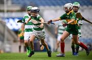24 June 2025; Action from the match between Scoil Oilibhéir, Coolmine, Dublin, and Cluain Dolcáin, Dublin, at the GAAgaeilge Go Games at Croke Park in Dublin. Photo by Ramsey Cardy/Sportsfile