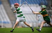 24 June 2025; Action from the match between Scoil Oilibhéir, Coolmine, Dublin, and Cluain Dolcáin, Dublin, at the GAAgaeilge Go Games at Croke Park in Dublin. Photo by Ramsey Cardy/Sportsfile