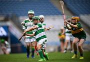 24 June 2025; Action from the match between Scoil Oilibhéir, Coolmine, Dublin, and Cluain Dolcáin, Dublin, at the GAAgaeilge Go Games at Croke Park in Dublin. Photo by Ramsey Cardy/Sportsfile