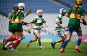 24 June 2025; Action from the match between Scoil Oilibhéir, Coolmine, Dublin, and Cluain Dolcáin, Dublin, at the GAAgaeilge Go Games at Croke Park in Dublin. Photo by Ramsey Cardy/Sportsfile