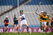 24 June 2025; Action from the match between Micheál Breathnach, Indreabhán, Galway, and Scoil Oilibhéir, Coolmine, Dublin, at the GAAgaeilge Go Games at Croke Park in Dublin. Photo by Ramsey Cardy/Sportsfile