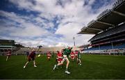 24 June 2025; Action from the match between Gaeltacht lorrais, Mayo, and Daingean Uí Chúis, Dingle, Kerry, at the GAAgaeilge Go Games at Croke Park in Dublin. Photo by Ramsey Cardy/Sportsfile