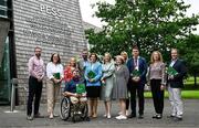 25 June 2025; Paralympics Ireland today launched Gateways & Pathways: Athlete and Coach Experiences of Para Sport in Ireland — a landmark research project conducted in partnership with the University of Limerick which provides vital new insights into the realities of Para sport participation in Ireland. Pictured at the launch in UL are, from left, Associate Professor of Physical Activity and Sport Participation at the University of Limerick Dr Seán Healy, Paralympics Ireland COO Neasa Russell, Cllr Elena Secas, Research Assistant Alan Dineen, Paralympics Ireland CEO Stephen McNamara, Minister of State at the Department of Children, Equality, Disability, Integration and Youth with responsibility for Disability Hildegarde Naughton TD, Paralympics Ireland president Lisa Clancy, Provost/Deputy President of the University of Limerick Professor Ann Ledwith, Paralympian Sarah Slattery, Representative of the Metropolitan District of Limerick Cllr Frankie Daly, Course Director of the BSc Physical Education programme at the University of Limerick Professor Elaine Murtagh and Associate Professor in Coaching Science at the University of Limerick Dr Ian Sherwin. Photo by Brendan Moran/Sportsfile