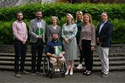 25 June 2025; Paralympics Ireland today launched Gateways & Pathways: Athlete and Coach Experiences of Para Sport in Ireland — a landmark research project conducted in partnership with the University of Limerick which provides vital new insights into the realities of Para sport participation in Ireland. Pictured at the launch in UL are, from left, Associate Professor of Physical Activity and Sport Participation at the University of Limerick Dr Seán Healy, Paralympics Ireland CEO Stephen McNamara, Provost/Deputy President of the University of Limerick Professor Ann Ledwith, Research Assistant Alan Dineen, Paralympics Ireland president Lisa Clancy, Paralympian Sarah Slattery, Course Director of the BSc Physical Education programme at the University of Limerick Professor Elaine Murtagh and Associate Professor in Coaching Science at the University of Limerick Dr Ian Sherwin. Photo by Brendan Moran/Sportsfile