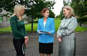 25 June 2025; Paralympics Ireland today launched Gateways & Pathways: Athlete and Coach Experiences of Para Sport in Ireland — a landmark research project conducted in partnership with the University of Limerick which provides vital new insights into the realities of Para sport participation in Ireland. Pictured at the launch in UL are, from left, Paralympian Sarah Slattery, Minister of State at the Department of Children, Equality, Disability, Integration and Youth with responsibility for Disability Hildegarde Naughton TD and Paralympics Ireland president Lisa Clancy. Photo by Brendan Moran/Sportsfile