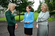25 June 2025; Paralympics Ireland today launched Gateways & Pathways: Athlete and Coach Experiences of Para Sport in Ireland — a landmark research project conducted in partnership with the University of Limerick which provides vital new insights into the realities of Para sport participation in Ireland. Pictured at the launch in UL are, from left, Paralympian Sarah Slattery, Minister of State at the Department of Children, Equality, Disability, Integration and Youth with responsibility for Disability Hildegarde Naughton TD and Paralympics Ireland president Lisa Clancy. Photo by Brendan Moran/Sportsfile