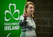 25 June 2025; Paralympics Ireland today launched Gateways & Pathways: Athlete and Coach Experiences of Para Sport in Ireland — a landmark research project conducted in partnership with the University of Limerick which provides vital new insights into the realities of Para sport participation in Ireland. Speaking at the launch in UL are Paralympics Ireland president Lisa Clancy. Photo by Brendan Moran/Sportsfile