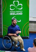 25 June 2025; Paralympics Ireland today launched Gateways & Pathways: Athlete and Coach Experiences of Para Sport in Ireland — a landmark research project conducted in partnership with the University of Limerick which provides vital new insights into the realities of Para sport participation in Ireland. Speaking at the launch in UL is Research Assistant Alan Dineen. Photo by Brendan Moran/Sportsfile