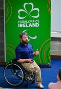 25 June 2025; Paralympics Ireland today launched Gateways & Pathways: Athlete and Coach Experiences of Para Sport in Ireland — a landmark research project conducted in partnership with the University of Limerick which provides vital new insights into the realities of Para sport participation in Ireland. Speaking at the launch in UL is Research Assistant Alan Dineen. Photo by Brendan Moran/Sportsfile