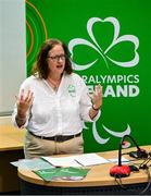 25 June 2025; Paralympics Ireland today launched Gateways & Pathways: Athlete and Coach Experiences of Para Sport in Ireland — a landmark research project conducted in partnership with the University of Limerick which provides vital new insights into the realities of Para sport participation in Ireland. Speaking at the launch in UL is Paralympics Ireland COO Neasa Russell. Photo by Brendan Moran/Sportsfile