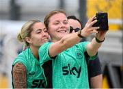 25 June 2025; Emily Murphy with Denise O’Sullivan, left, and physiotherapist Angela Kenneally, right, during a Republic of Ireland women training session at North Area Athletic Complex in Arvada, Colorado, USA. Photo by Stephen McCarthy/Sportsfile