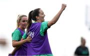 25 June 2025; Anna Patten and Jessie Stapleton, left, during a Republic of Ireland women training session at North Area Athletic Complex in Arvada, Colorado, USA. Photo by Stephen McCarthy/Sportsfile