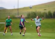 25 June 2025; Saoirse Noonan, right, and Emily Murphy during a Republic of Ireland women training session at North Area Athletic Complex in Arvada, Colorado, USA. Photo by Stephen McCarthy/Sportsfile