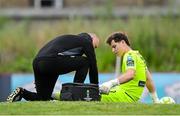 23 June 2025; Shamrock Rovers goalkeeper Ed McGinty receives medical attention during during the SSE Airtricity Men's Premier Division match between Bohemians and Shamrock Rovers at Dalymount Park in Dublin. Photo by Shauna Clinton/Sportsfile