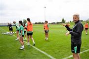 25 June 2025; Head coach Carla Ward during a Republic of Ireland women training session at North Area Athletic Complex in Arvada, Colorado, USA. Photo by Stephen McCarthy/Sportsfile