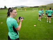 25 June 2025; Lucy Quinn takes photographs during a Republic of Ireland women training session at North Area Athletic Complex in Arvada, Colorado, USA. Photo by Stephen McCarthy/Sportsfile