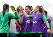 25 June 2025; Amber Barrett, right, during a Republic of Ireland women training session at North Area Athletic Complex in Arvada, Colorado, USA. Photo by Stephen McCarthy/Sportsfile